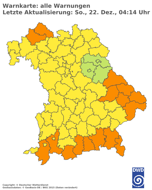 Aktuelle Wetterwarnungen für  Traunstein