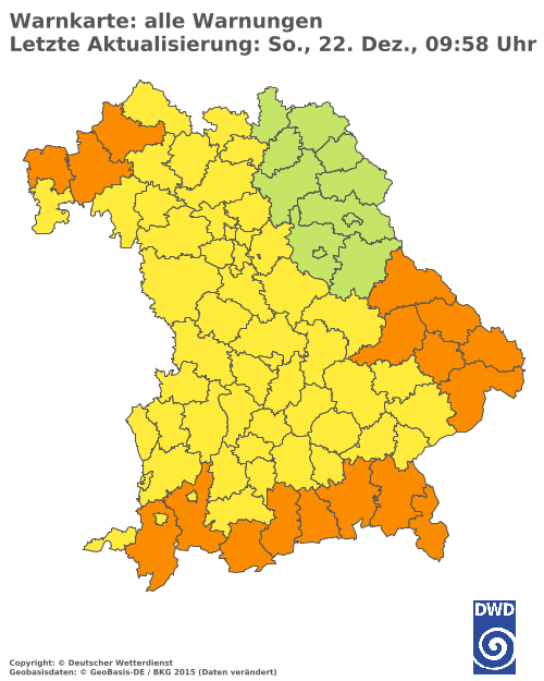 Aktuelle Wetterwarnungen für  Traunstein