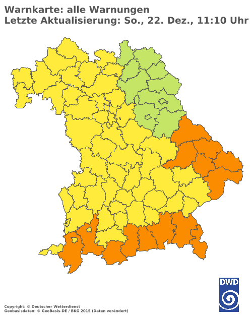 Aktuelle Wetterwarnungen für  Traunstein