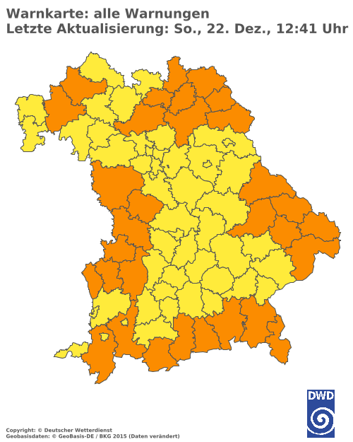 Aktuelle Wetterwarnungen für  Traunstein