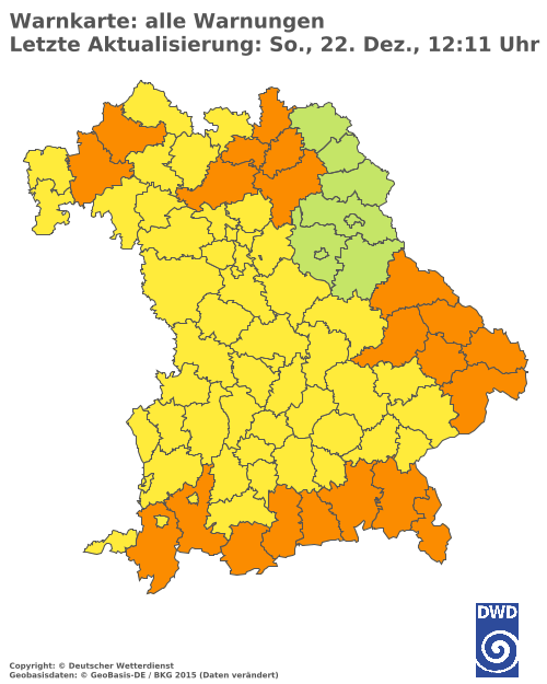 Aktuelle Wetterwarnungen für  Traunstein