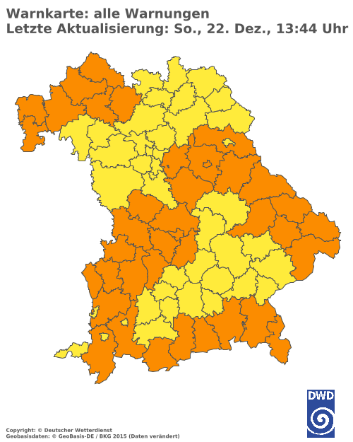 Aktuelle Wetterwarnungen für  Traunstein