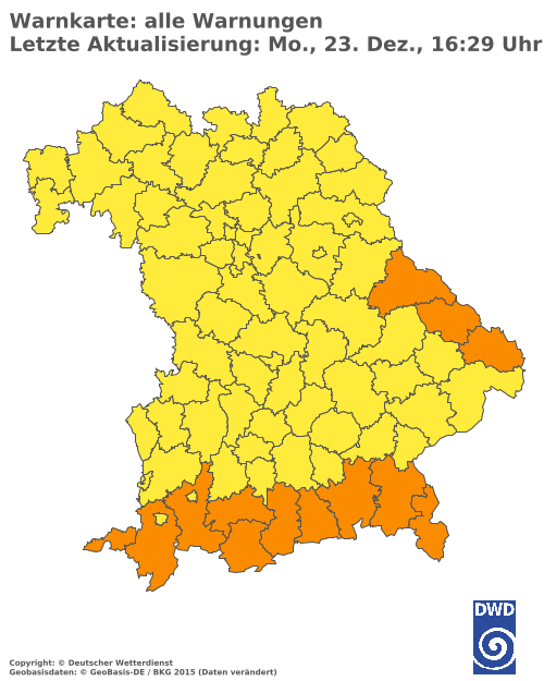 Aktuelle Wetterwarnungen für  Traunstein