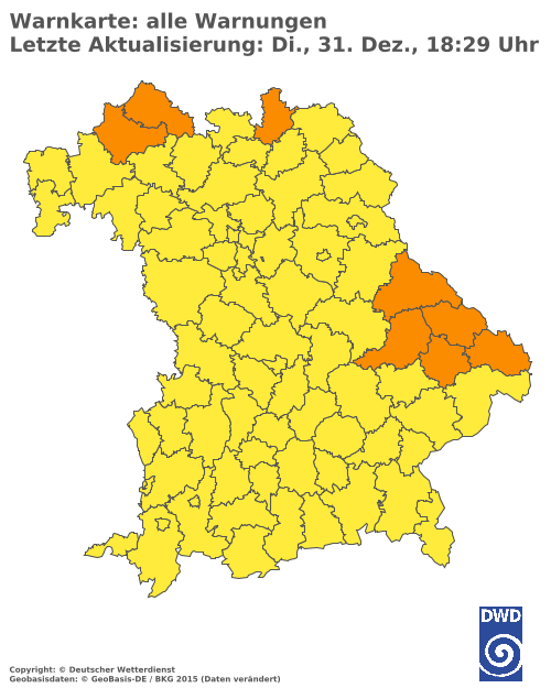 Aktuelle Wetterwarnungen für  Traunstein