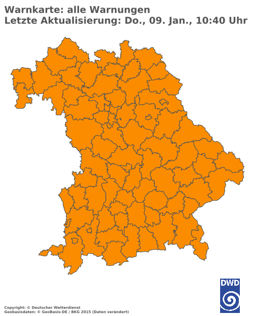 Aktuelle Wetterwarnungen für  Traunstein