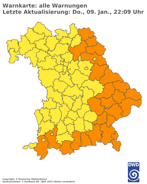 Aktuelle Wetterwarnungen für  Traunstein