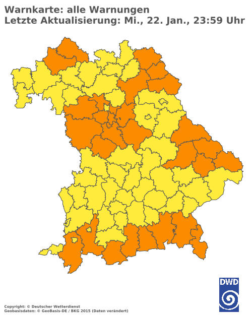 Aktuelle Wetterwarnungen für  Traunstein