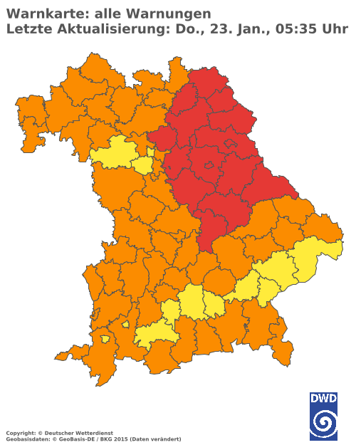 Aktuelle Wetterwarnungen für  Traunstein