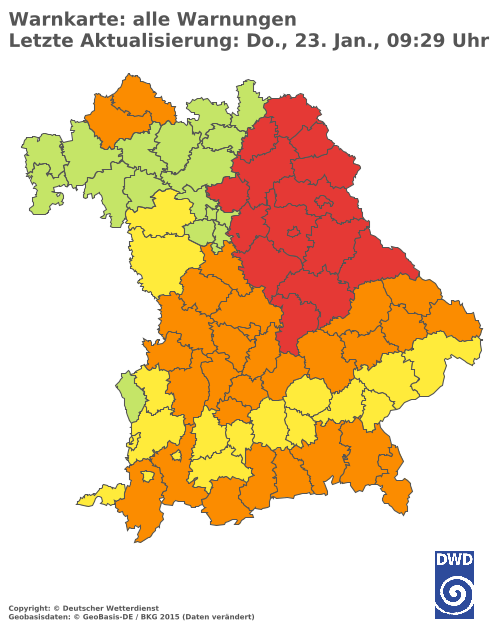 Aktuelle Wetterwarnungen für  Traunstein