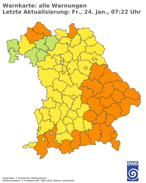 Aktuelle Wetterwarnungen für  Traunstein