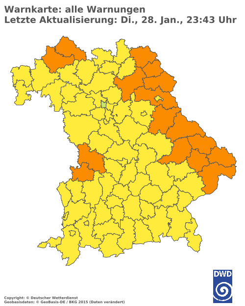 Aktuelle Wetterwarnungen für  Traunstein